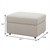 30" Beige and Black Velvet Storage Ottoman