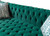 Green Velvet U Shaped Three Piece Sofa and Chaise Sectional With Toss Pillows