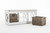 Classic White Bench and Basket Set