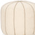 18" Beige and Taupe Fabric Striped Round Pouf Ottoman