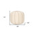 18" Beige and Taupe Fabric Striped Round Pouf Ottoman