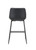 Set of Two Black Faux Leather and Metal Low Back Counter Height Bar Chairs
