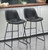 Set of Two Black Faux Leather and Metal Low Back Counter Height Bar Chairs