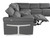 Dark Gray Italian Leather Power Reclining U Shaped Eight Piece Corner Sectional With Console Home Accent