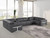 Dark Gray Italian Leather Power Reclining U Shaped Eight Piece Corner Sectional With Console Home Accent
