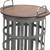 Set of Two 16" Grey And Brown Round End Tables