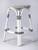 24" Black and White Rattan Backless Counter Height Bar Chair
