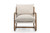 30" Beige And Natural Linen Arm Chair