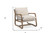 30" Beige And Natural Linen Arm Chair
