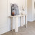 58" White Solid Wood Oval Console Table