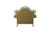 50" Beige and Pearl Faux Leather Tufted Arm Chair And Toss Pillow