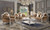 50" Beige and Pearl Faux Leather Tufted Arm Chair And Toss Pillow