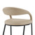 30" Beige and Black Faux Leather and Iron Low Back Bar Height Bar Chair