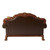 67" Brown And Redwood Faux Leather Loveseat and Toss Pillows