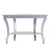 46" Silver Mirrored Glass Half Circle Console Table With Storage