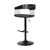 Black Faux Leather And Metal Swivel Adjustable Height Bar Chair