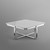 35" White And Silver Metallic Stainless Steel Square Coffee Table