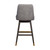 30" Gray and Brown Fabric and Solid Wood Swivel Bar Chair