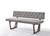 63" Gray and Brown Upholstered Linen Blend Dining Bench - 606114735663