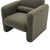 31" Olive Green Boucle Upholstered Arm Chair And Toss Pillow