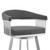 29" Gray And Silver Iron Swivel Backless Bar Height Bar Chair