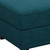 26" Teal Blue and Black Solid Wood and Microfiber Storage Ottoman