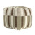 18" Brown Ivory And Khaki Brown Woven Geometric Pouf Ottoman