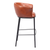 30" Brown And Black Faux Leather And Steel Bar Height Bar Chair