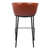 30" Brown And Black Faux Leather And Steel Bar Height Bar Chair