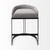 29" Gray and Black Fabric and Metal Low Back Bar Chair