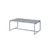 47" Gray and Silver PVC Veneer And Metal Sled Coffee Table