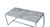 47" Gray and Silver PVC Veneer And Metal Sled Coffee Table