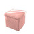 12" Pink Boucle Cube Storage Ottoman
