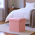 12" Pink Boucle Cube Storage Ottoman