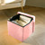 12" Pink Boucle Cube Storage Ottoman