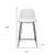 26" White And Black Steel Low Back Counter Height Bar Chair