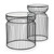 Set of Two Clear and Black Tempered Glass and Metal Wire Round Drum End Tables