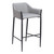 30" Slate Gray And Black Fabric And Steel Bar Height Bar Chair
