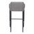 30" Slate Gray And Black Fabric And Steel Bar Height Bar Chair