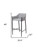 30" Slate Gray And Black Fabric And Steel Bar Height Bar Chair
