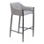30" Slate Gray And Black Fabric And Steel Bar Height Bar Chair
