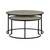 Set of Two 32" Gray And Black Concrete And Metal Round Nested Coffee Tables