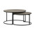 Set of Two 32" Gray And Black Concrete And Metal Round Nested Coffee Tables
