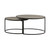 Set of Two 32" Gray And Black Concrete And Metal Round Nested Coffee Tables