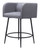 Set of Two 27" Gray and Black Fabric and Steel Counter Height Bar Chairs