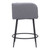 Set of Two 27" Gray and Black Fabric and Steel Counter Height Bar Chairs