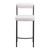 Set of Two 26" Ivory and Black Faux Shearling and Steel Low Back Counter Height Bar Chairs