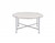 36" White and Silver Metal Round Cross Legs Coffee Table