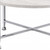 36" White and Silver Metal Round Cross Legs Coffee Table