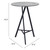 32" Gray and Black Rounded Steel Bar Table
